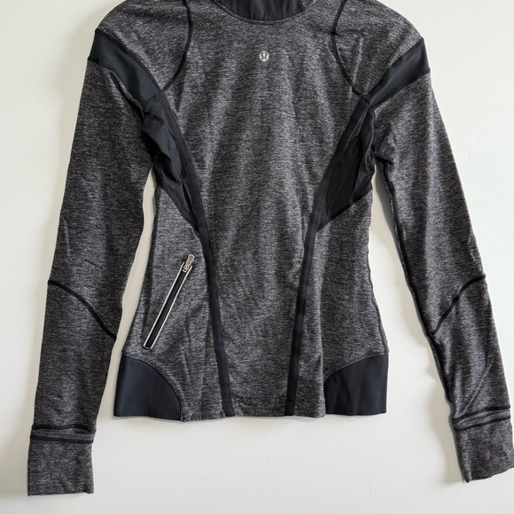 Lululemon Defined Running Jacket Half Zip Pullover Gray Black Size 4 Outerwear - Picture 7 of 12
